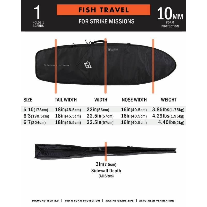 FISH TRAVEL DT2.0 - BLACK size