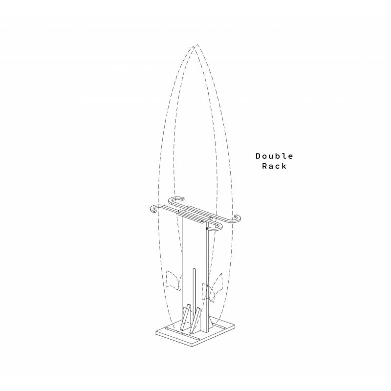 Ghost Racks Free-Standing Double Surfboard Rack Stand - technical drawing