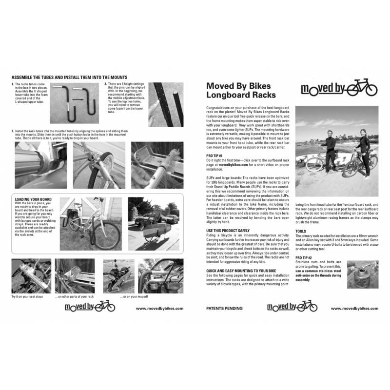 Moved by Bikes (MBB) Longboard Bike Rack Instructions page 1