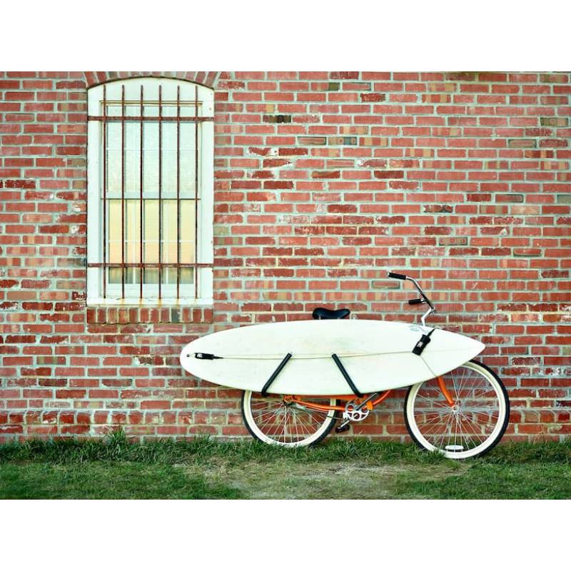 Moved by Bikes mbb shortboard surfboard bike rack holding surfboard brick wall