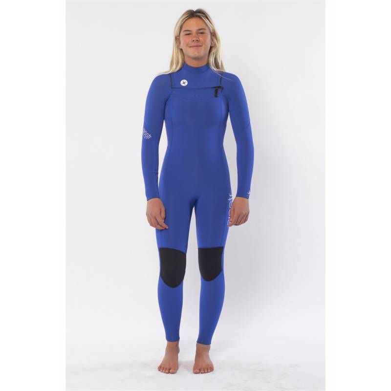 Sisstr Girl's 7 Seas 3/2 Chest Zip Wetsuit - Bright Blue front