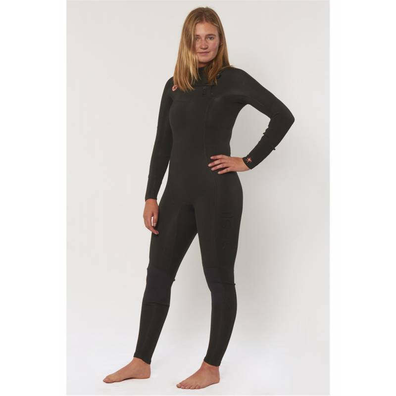 Sisstr Girl's 7 Seas 4/3 Chest Zip Wetsuit - Solid Black 