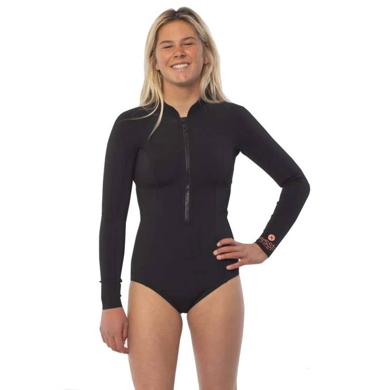Sisstre Summer Seas Long Sleeve Cheeky Spring Suit - Solid Black Wetsuit