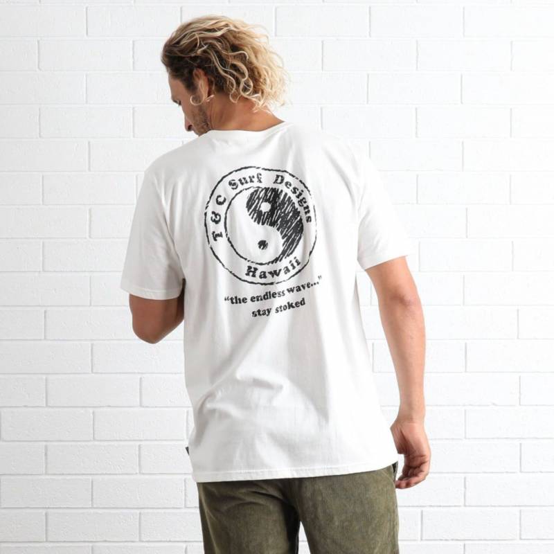 T&C Endless Wave Tee - Natural back worn