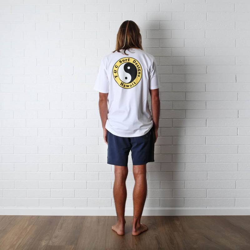 Town & Country OG Logo Tee - White / Yellow - Wide - Back