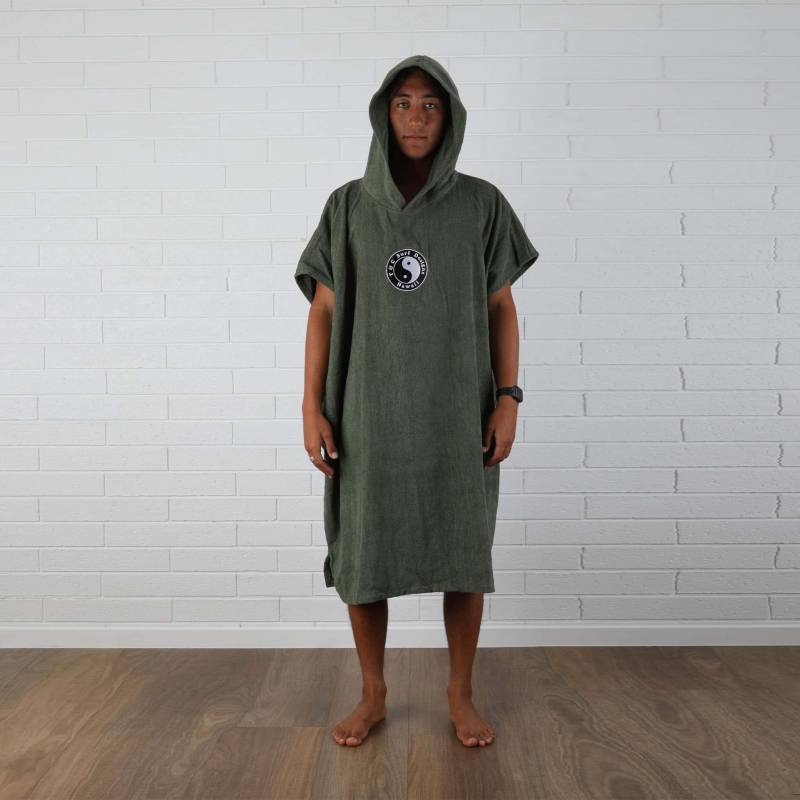 T&C OG CF Hooded Towel Military - front with hood on