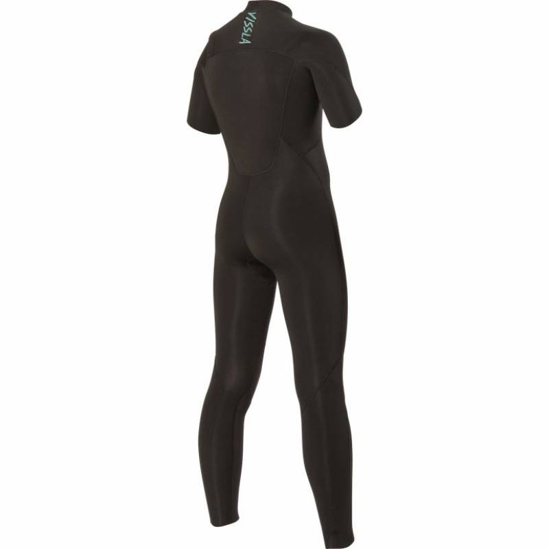 Vissla Boys 7 Seas 2/2 S/S Chest Zip Wetsuit - Black back