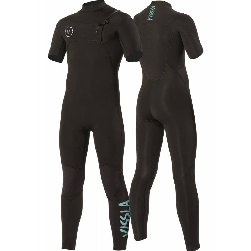 Vissla Boys 7 Seas 2/2 S/S Chest Zip Wetsuit - Black