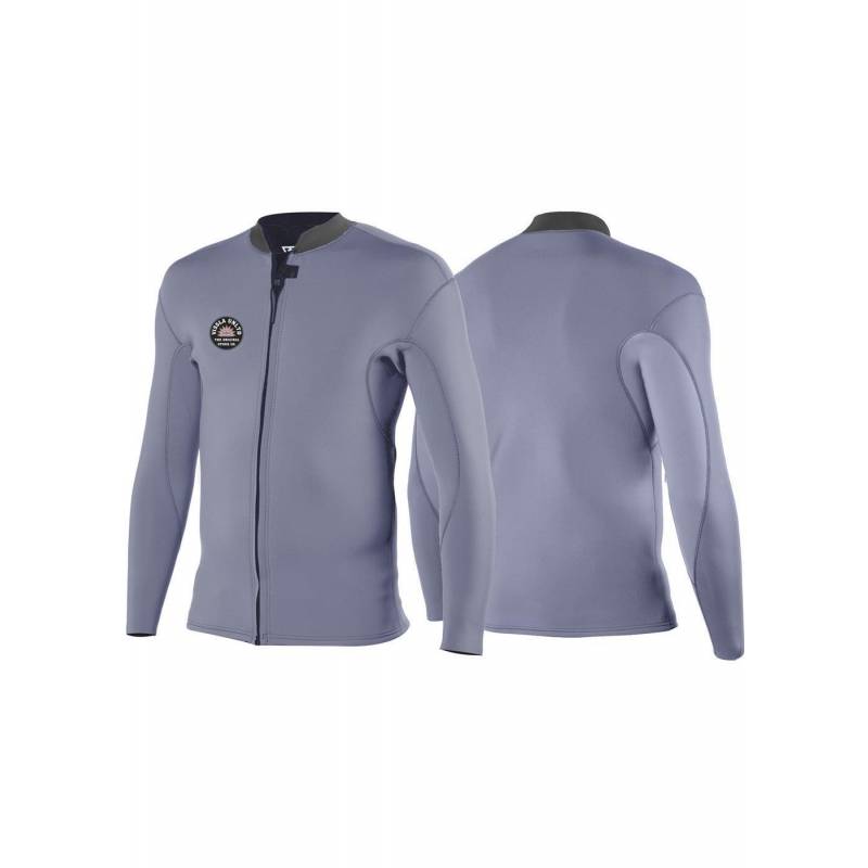 Vissla Solid Sets 2mm Front Zip Jacket - Dusty Lilac - Front and Black