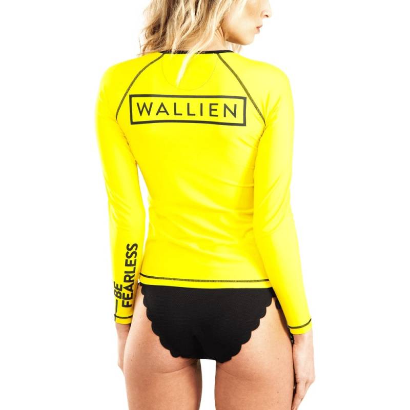 Wallien Rash Vest - Canary Yellow back worn
