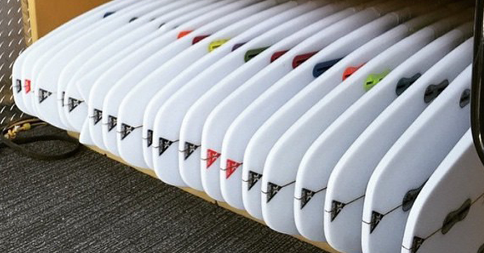 a bunch of fresh lost surfboards